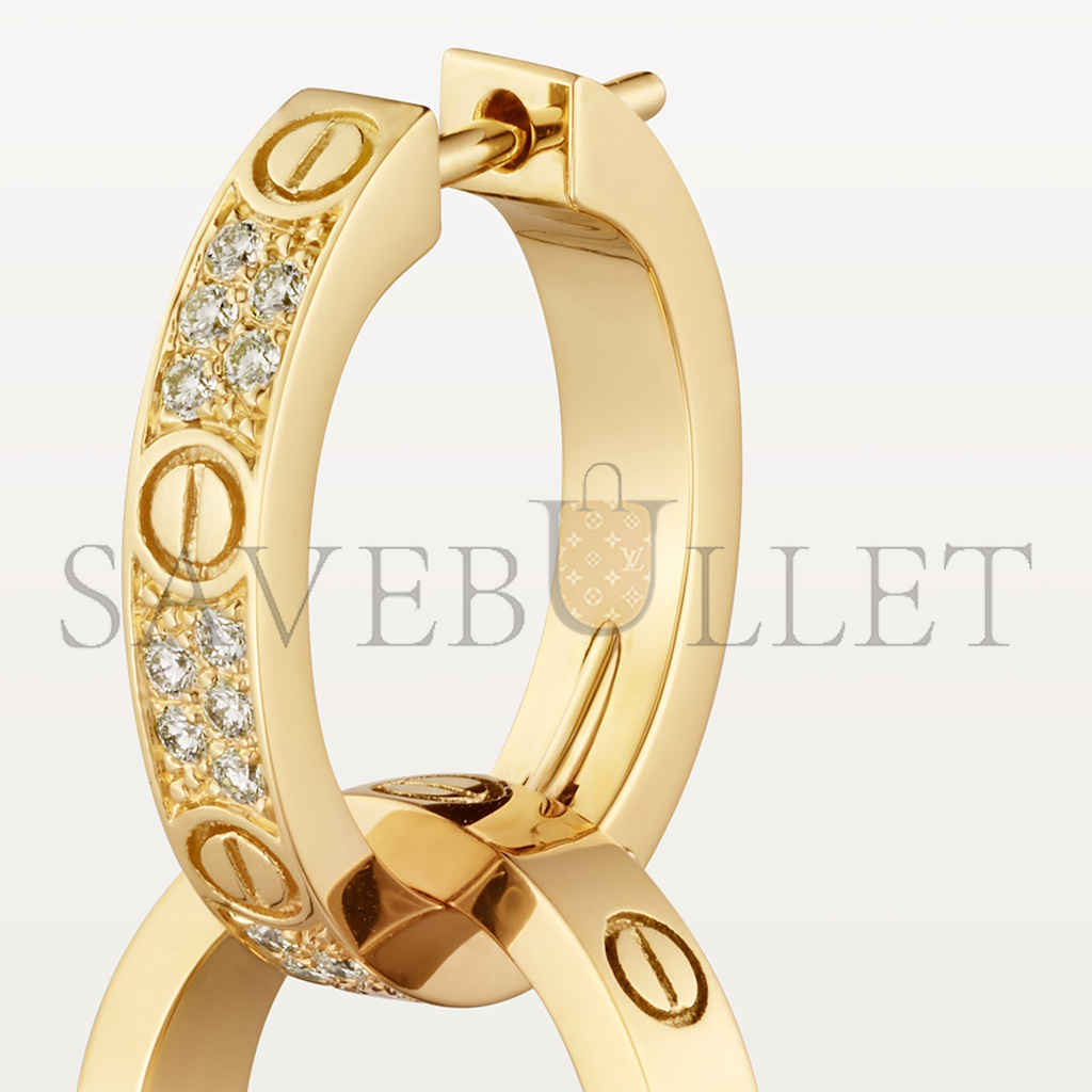 Ca*t*er love yellow gold earrings, transformable, semi-paved n8515241